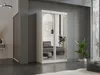 A modern bedroom or dressing room setting with a wardrobe, bed, and plants. Produktbild-Vorschau