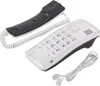 A white corded telephone with a black handset, displayed on a white background. Podgląd zdjęcia produktu