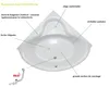 ECOLAM Baignoire d'angle BALA 140 x 140 cm + tablier, Voir les images du produit 7