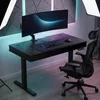 Czarne biurko elektryczne 100x60 cm z szufladą i USB Podgląd zdjęcia produktu 6