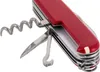 A close-up shot of a red Swiss Army knife with several tools extended. Náhled obrázku produktu