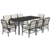 9-tlg. Garten-Essgruppe mit Kissen Schwarz Poly Rattan Produktbild-Vorschau 1