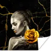 MuchoWow® Poster Frauen - Rosen - Gold - Marmor 50x50 cm - Produktbild-Vorschau 1