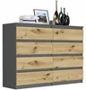 Komoda 140 cm 8 zásuvek skříňka FRAMIRE R-140-S8 antracit Náhled obrázku produktu 4