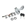 A set of car ignition lock components and keys, including the ignition switch assembly, multiple lock cylinders, and two keys, laid out on a white background. Podgląd zdjęcia produktu