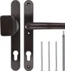 Drückergarnitur DHS 92mm Schildbreite 32mm - Braun RAL 8019 - mit Knauf Produktbild-Vorschau