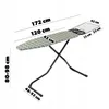 An ironing board with dimensions indicated by text and lines. Produktbild-Vorschau