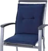 A close-up view of a dark blue chair cushion on a chair. Produktbild-Vorschau