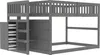 A gray wooden loft bed with integrated drawers and shelves. Náhled obrázku produktu
