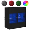 vidaXL TV-Wandschrank mit LED-Leuchten Schwarz 58,5x30x60,5 Produktbild-Vorschau 1