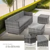 Salon en rotin Lignano - gris Voir les images du produit 4