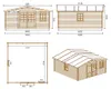 Casetta da giardino in legno - 25m2 - 5x5m - impregnata - Anteprima dell’immagine prodotto 3