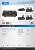 A collage of images showing a dual battery charger and its technical specifications. Voir les images du produit