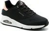 A single black Skechers sneaker with rose gold accents and a white sole is shown against a white background. Voir les images du produit