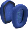 Two blue ear pads for headphones are shown against a white background. Produktbild-Vorschau