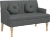 Lavice s polštáři 113 x 64,5 x 75,5 cm textil Tmavě šedá Náhled obrázku produktu 2
