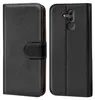 A black flip case for a Huawei Mate 20 Lite phone, shown from both the front and back. Anteprima dell’immagine prodotto