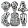 A collection of six different metal baking molds arranged on a white background. Náhľad obrázku produktu