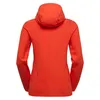 Rückansicht der roten "Descender Storm Jkt W" von La Sportiva; eine Damen-Midlayer-Jacke. Produktbild-Vorschau