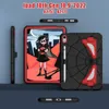 A collage of images showcasing an iPad case with a superhero-themed design. Produktbild-Vorschau