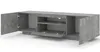A gray TV cabinet with its doors open, showing the interior shelves and compartments. Náhled obrázku produktu