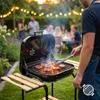 Holzkohlegrill Grillwagen mit Ablagen Gartengrill Camping Produktbild-Vorschau 9