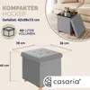 CASARIA® Hocker mit Stauraum Samt Faltbar inkl. Füßen Produktbild-Vorschau 2