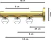 A diagram showing the dimensions of a curtain rod bracket with attached curtain runners. Produktbild-Vorschau