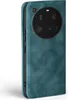 A teal flip case for a smartphone, showing the back camera module. Produktbild-Vorschau
