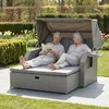 Mucola Strandkorb Rattan Sonnenbett mit verstellbarem Dach Produktbild-Vorschau 9