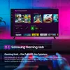 A Samsung Gaming Hub interface displayed on a TV screen, with ambient lighting. Produktbild-Vorschau