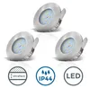 3x LED zapustené bodové ultraploché kúpeľňové stropné Náhľad obrázku produktu 2