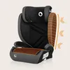 A black and gray child car seat with brown accents, shown against a light beige background. The image highlights the seat's side impact protection feature with an illustration. Anteprima dell’immagine prodotto