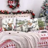 Set di 4 cuscini natalizi con renne 45x45cm bianco grigio Anteprima dell’immagine prodotto 5