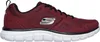 A side view of a burgundy Skechers athletic shoe. Produktbild-Vorschau