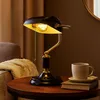 LED Tischleuchte, Bankerlampe, Metall schwarz gold, H 34 cm Produktbild-Vorschau 4