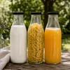 Milchflasche 1 Liter Glasflasche transparent mit 6 Flaschen Produktbild-Vorschau 4