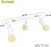 linovum AWORA Deckenleuchte E27 3 flammig weiß drehbar - Produktbild-Vorschau 4