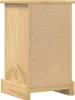 A side view of a wooden nightstand on a white background. Produktbild-Vorschau