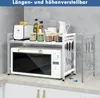 Küchenregale, Ausziehbarer Mikrowellenständer mit 6 Haken, Produktbild-Vorschau 8