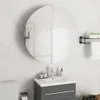 vidaXL Badezimmerschrank mit Rundem Spiegel & LED Produktbild-Vorschau 2