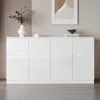 Sideboard mit 3 Schubladen und 3 Türen, Hochglanz-Kommode, Produktbild-Vorschau 1