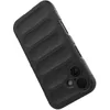 A black phone case with a ribbed texture is shown from a diagonal angle against a white background. Produktbild-Vorschau