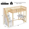 A diagram of a loft bed with dimensions and specifications. Náhled obrázku produktu