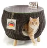 Niche pour chat en rotin panier chat table d'appoint Petigi Voir les images du produit 1