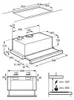 AEG Flachschirm-Dunstabzugshaube / Serie 5000 Extractor / Abluft oder Umluft / 60cm / Schwarz DPK3632B Maße Produktbild-Vorschau