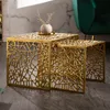 Table basse artisanale ABSTRACT 50cm set de 2 pièces or au Voir les images du produit 1