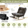Fauteuil à bascule en velours côtelé (gris) avec dossier Voir les images du produit 4
