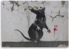 Leinwandbild banksy rattenpfote 60x40 cm Feeby grau Produktbild-Vorschau 3