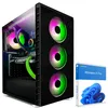 A gaming PC and a box of Windows 11 Pro. Produktbild-Vorschau